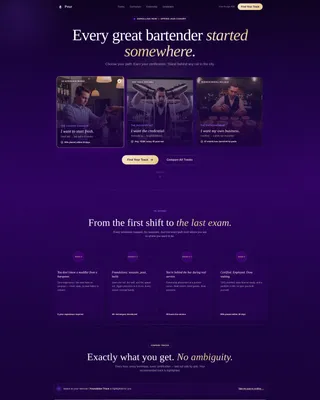 Bartending School Landing Page Template