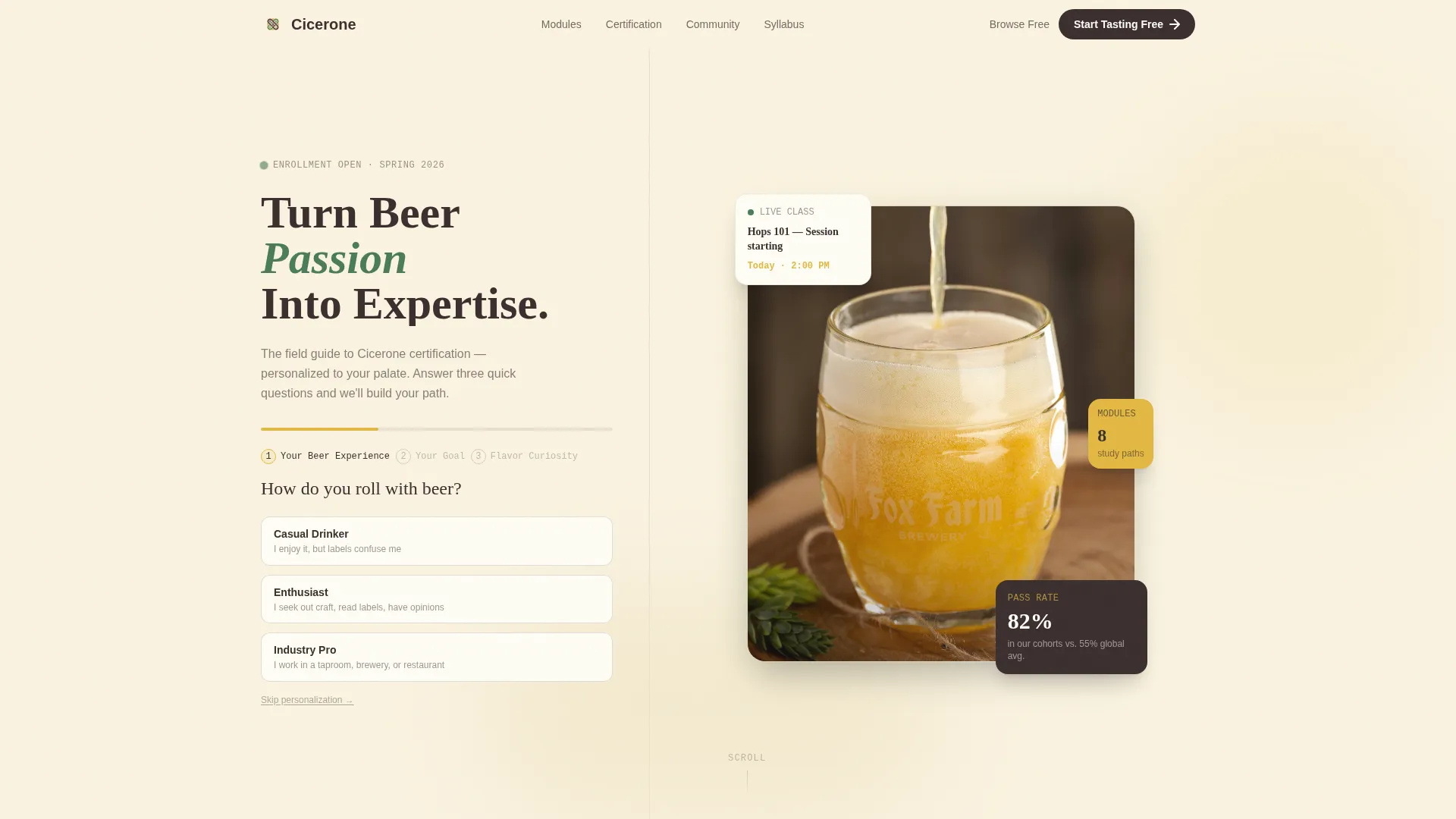 Beer Certification Landing Page Template