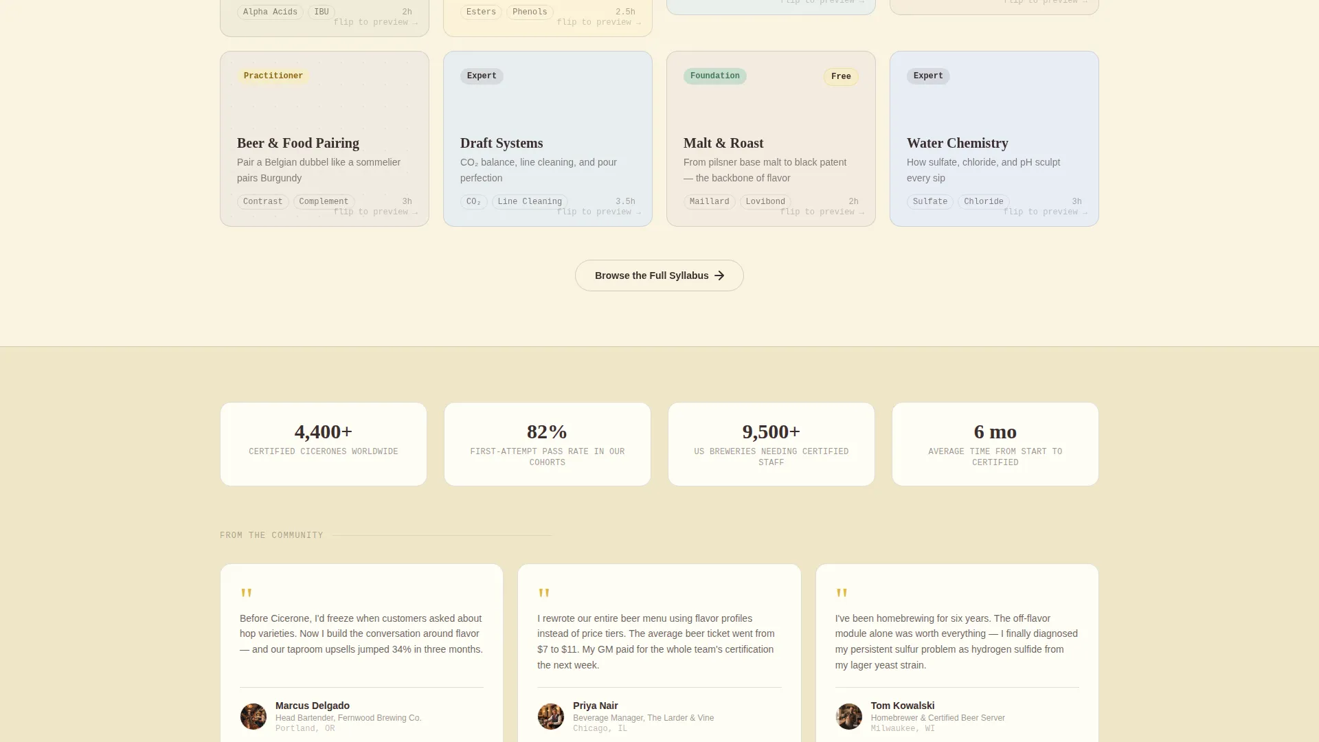 Beer Certification Landing Page Template