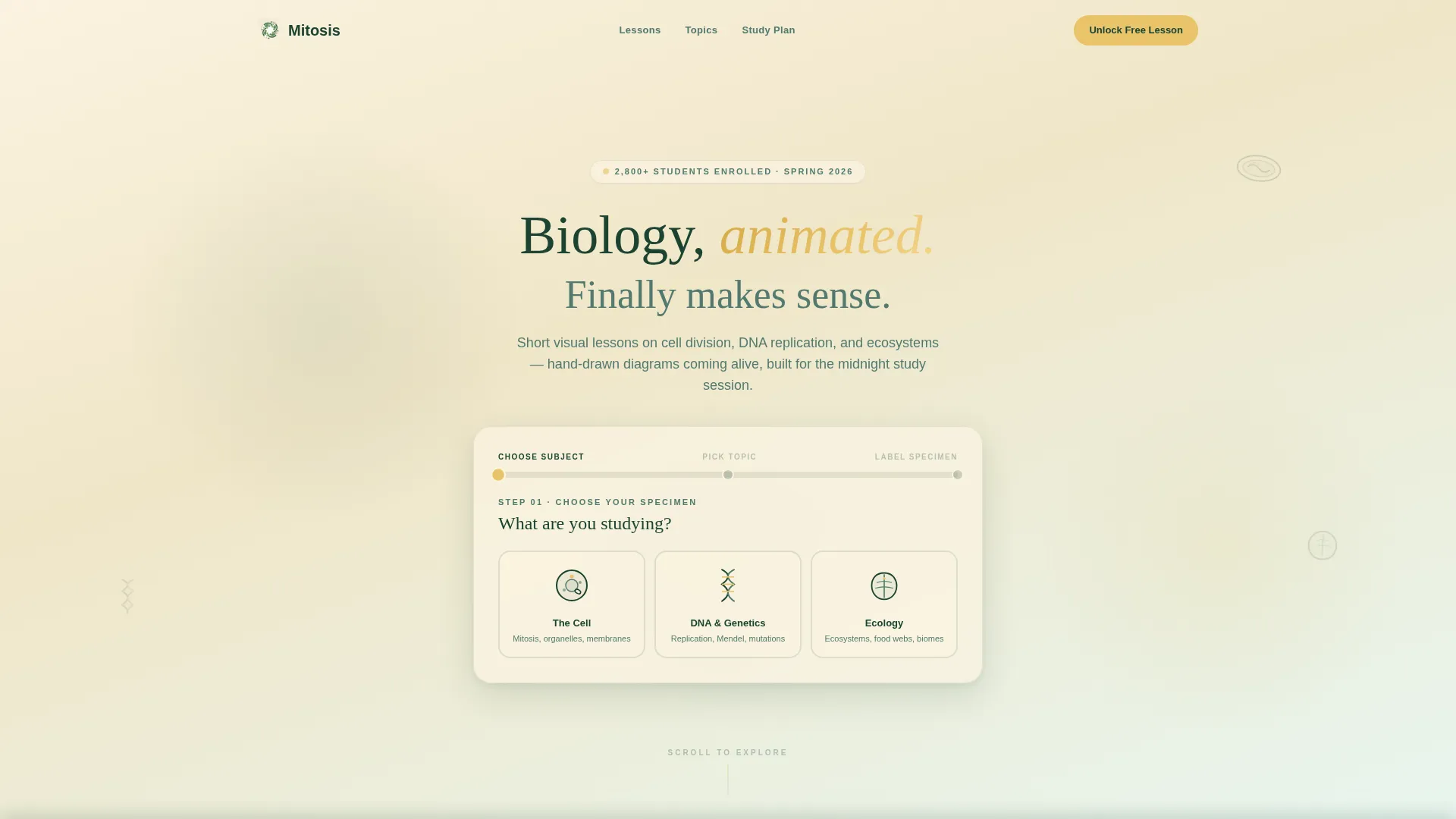 Biology Video Lesson Library Landing Page Template