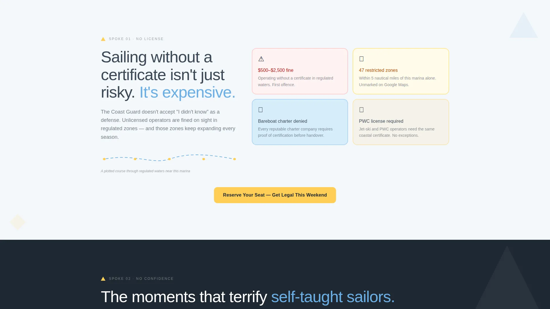 Sailing Certification Course Landing Page Template