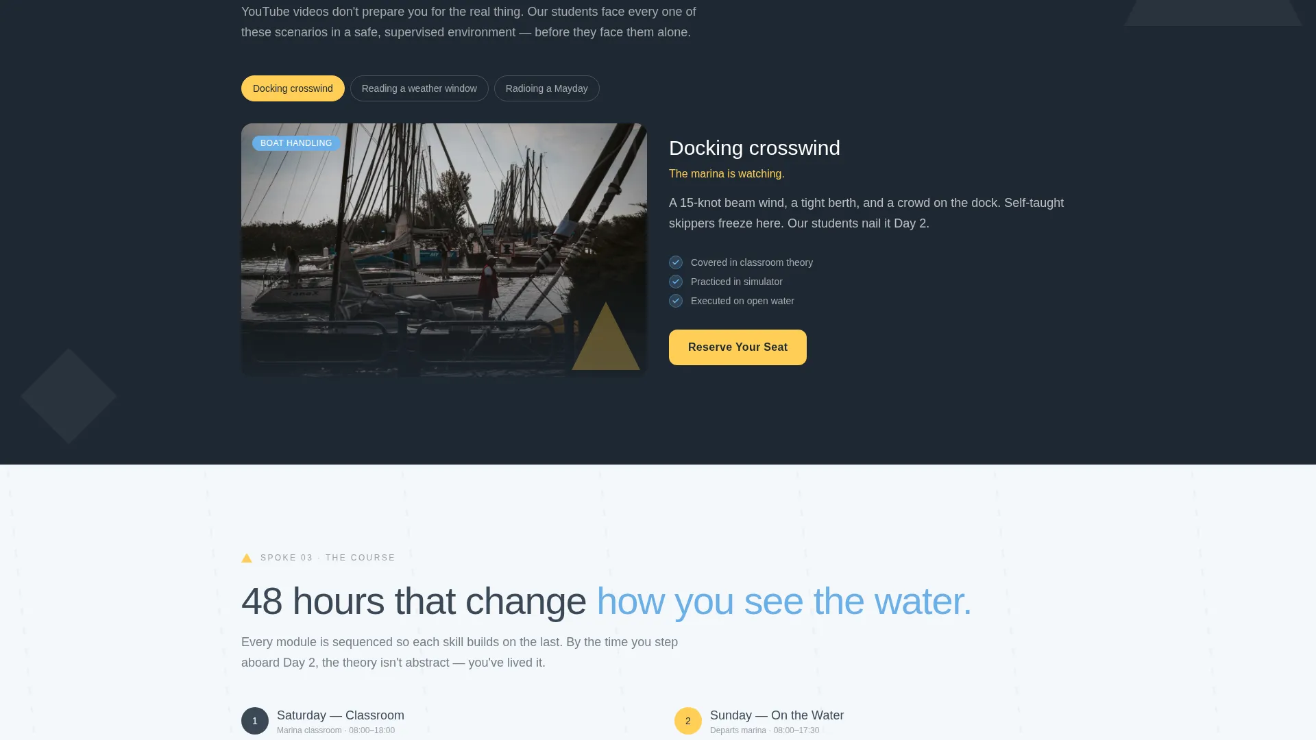 Sailing Certification Course Landing Page Template