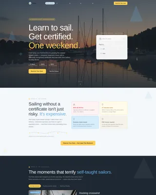 Sailing Certification Course Landing Page Template