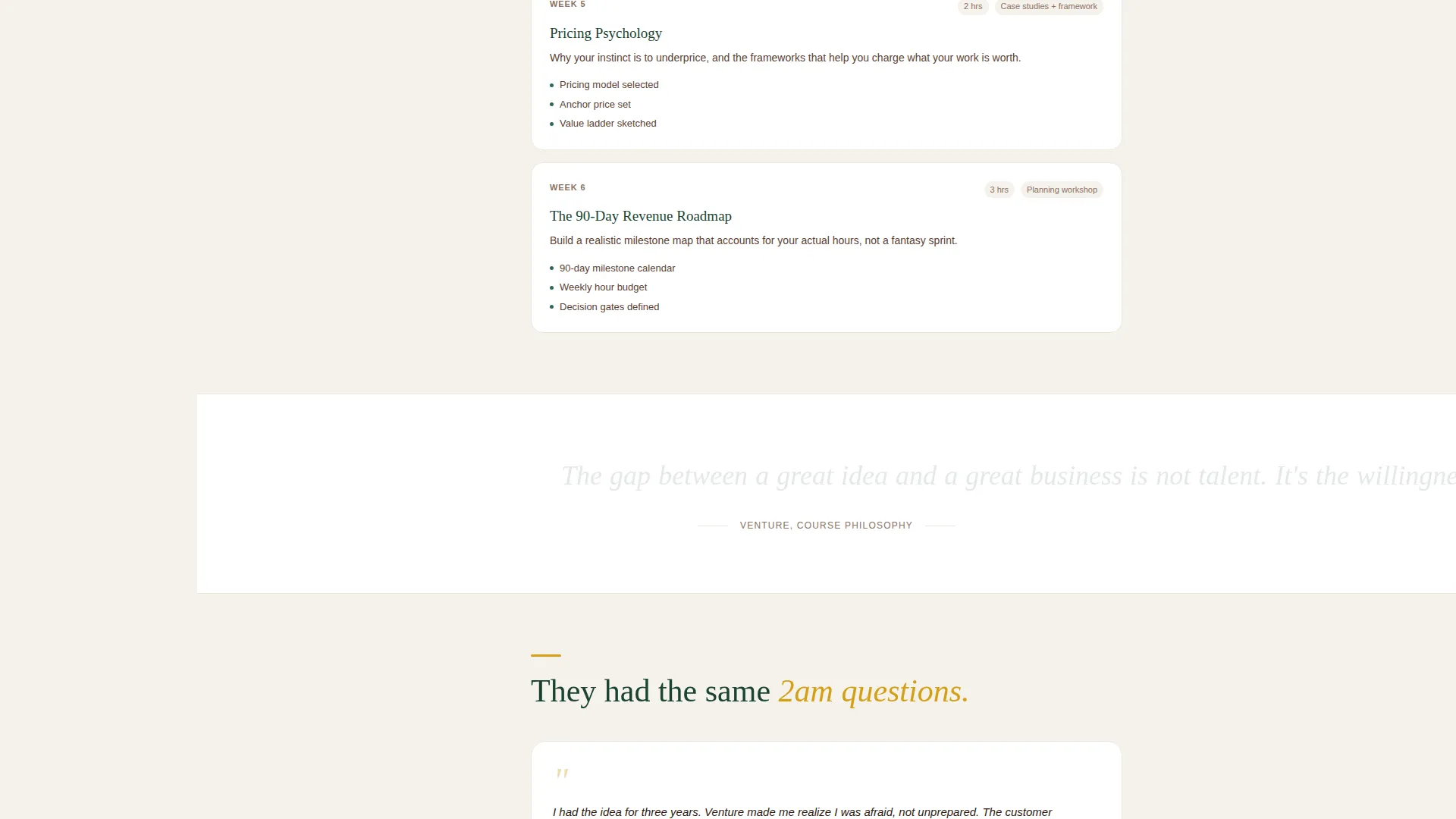 Personalized Entrepreneurship Course Landing Page