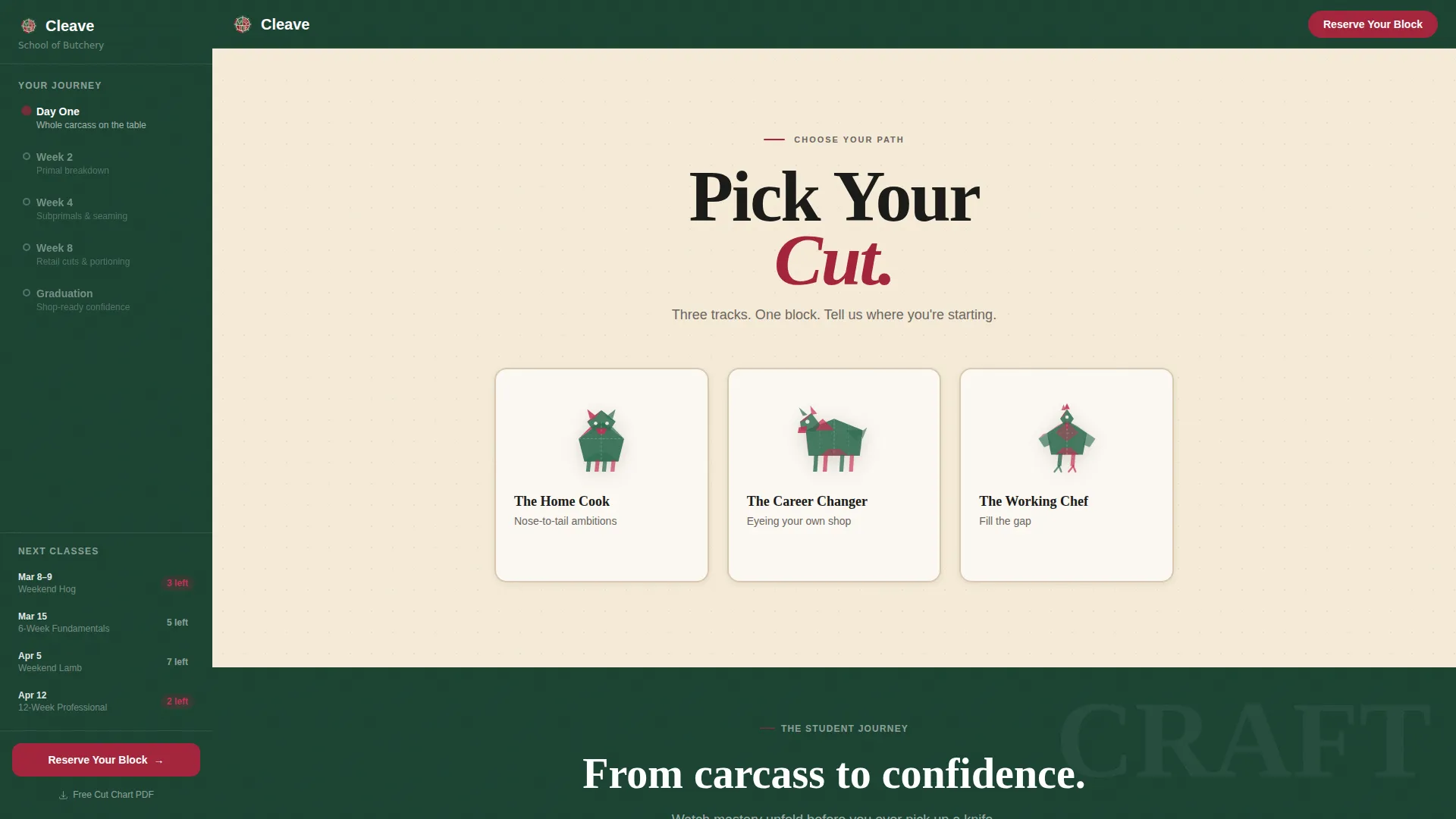 Bold Butchery School Landing Page Template