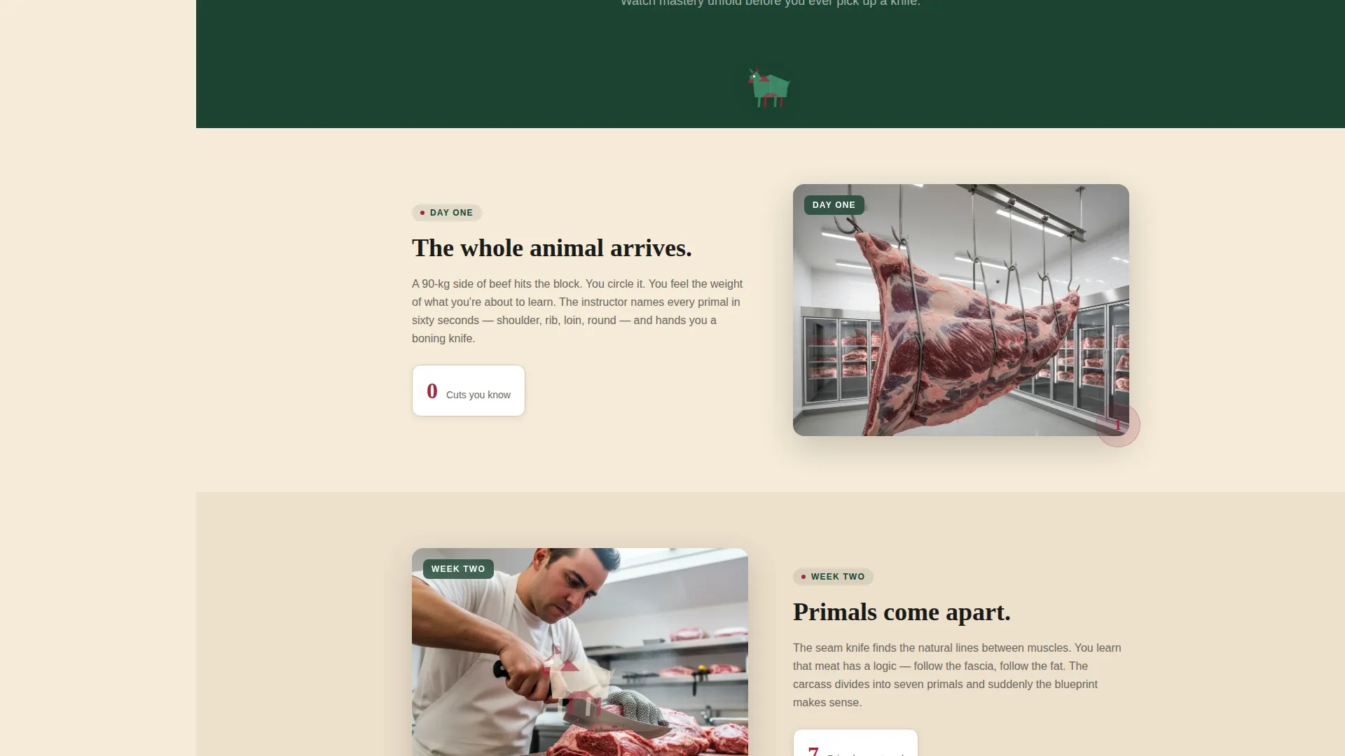 Bold Butchery School Landing Page Template