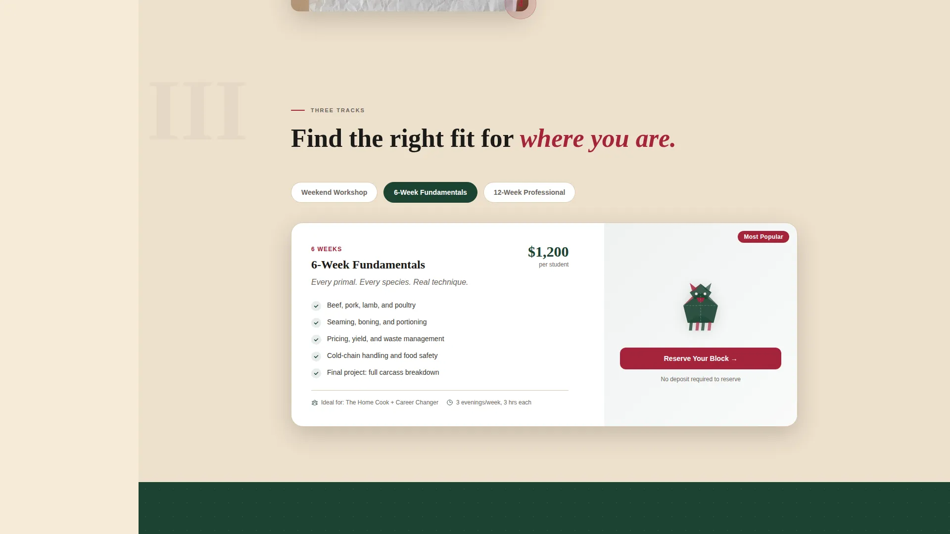 Bold Butchery School Landing Page Template