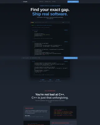 C++ Course Landing Page Template with Quiz Funnel