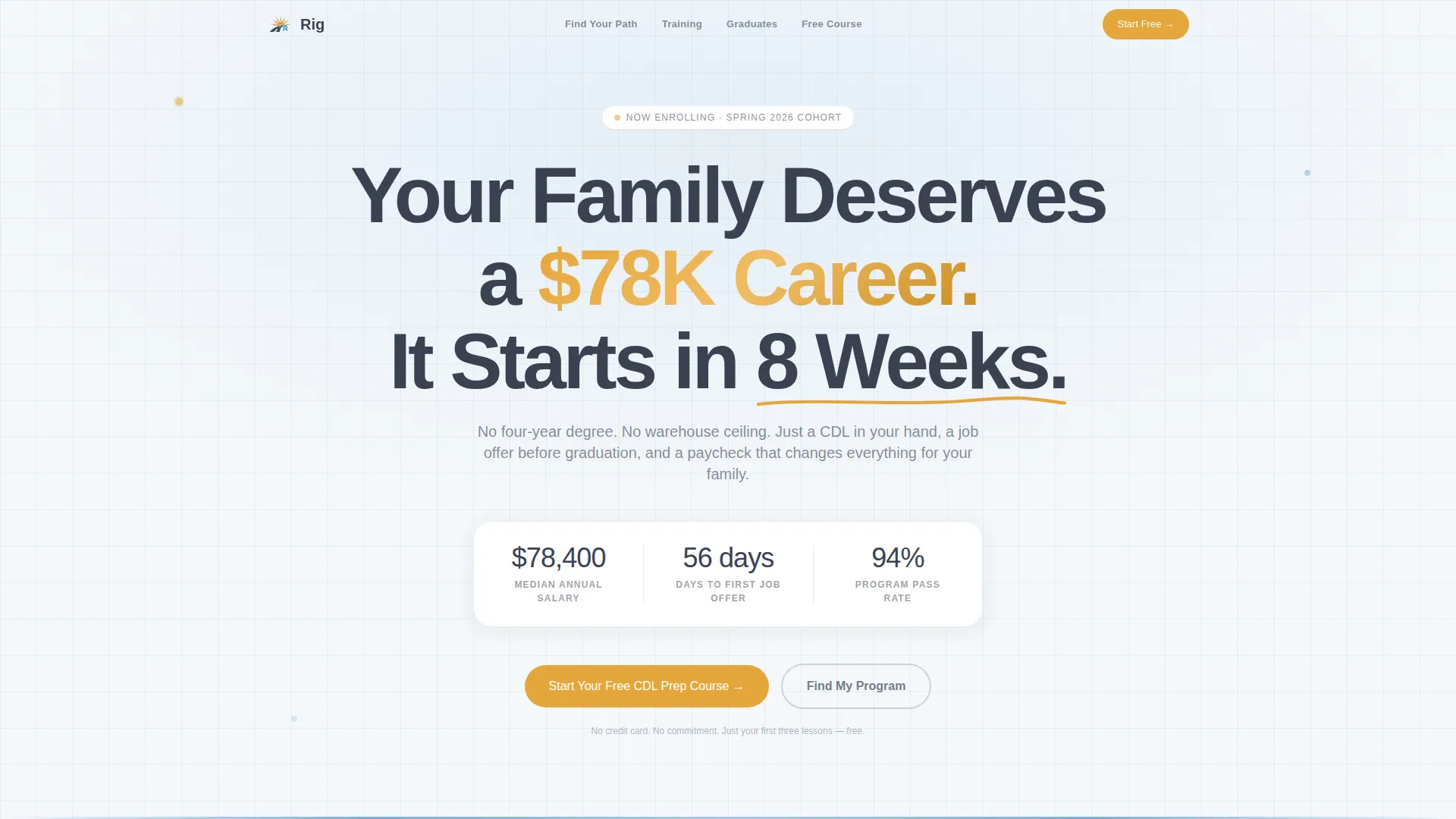CDL School Landing Page Template | Card Grid Layout