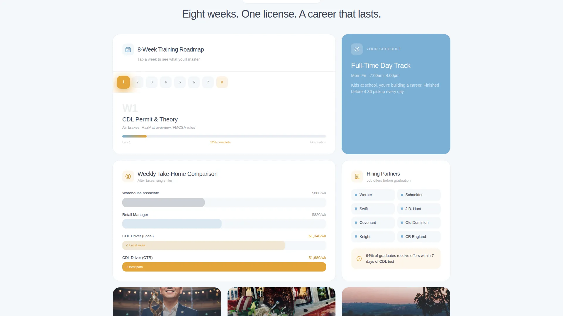 CDL School Landing Page Template | Card Grid Layout