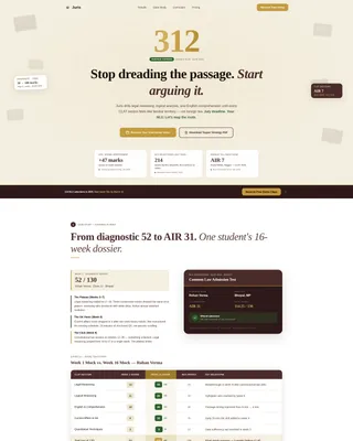 CLAT Coaching Comparison Table Landing Page Template