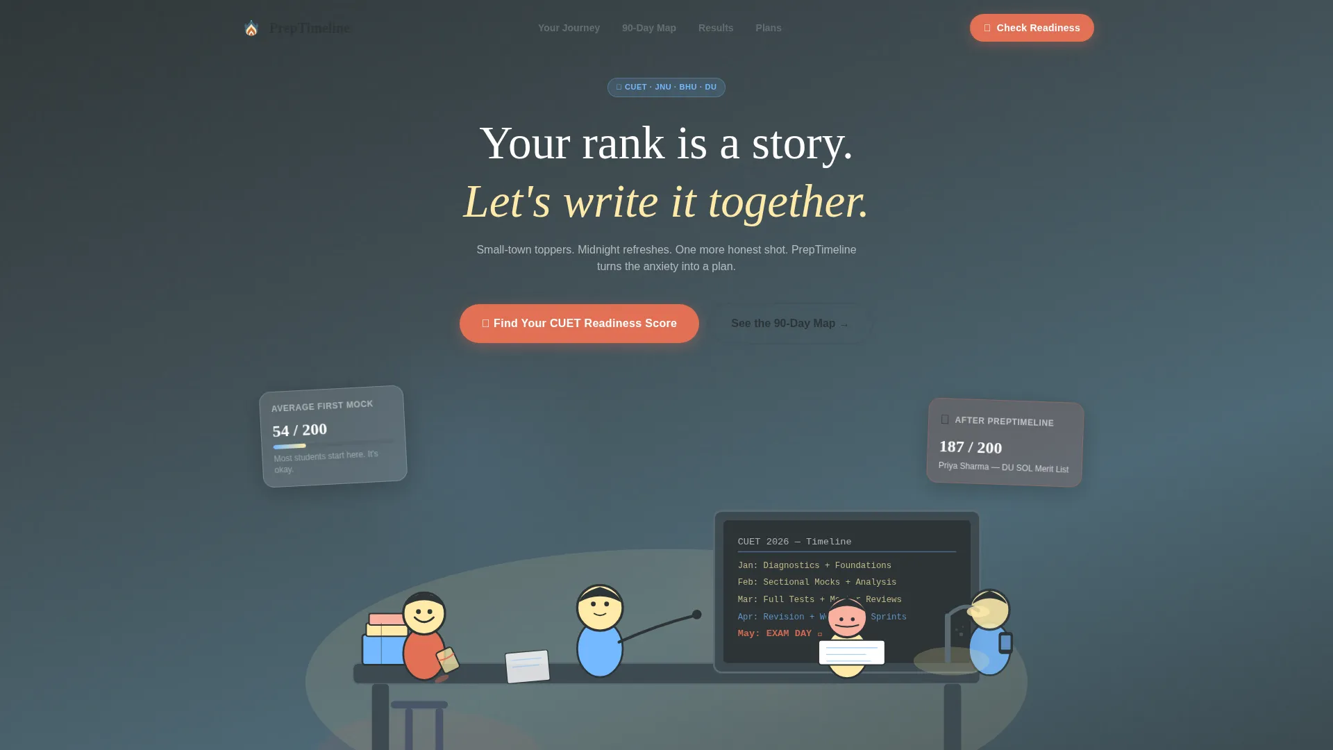 CUET Coaching Landing Page Template | Card Grid