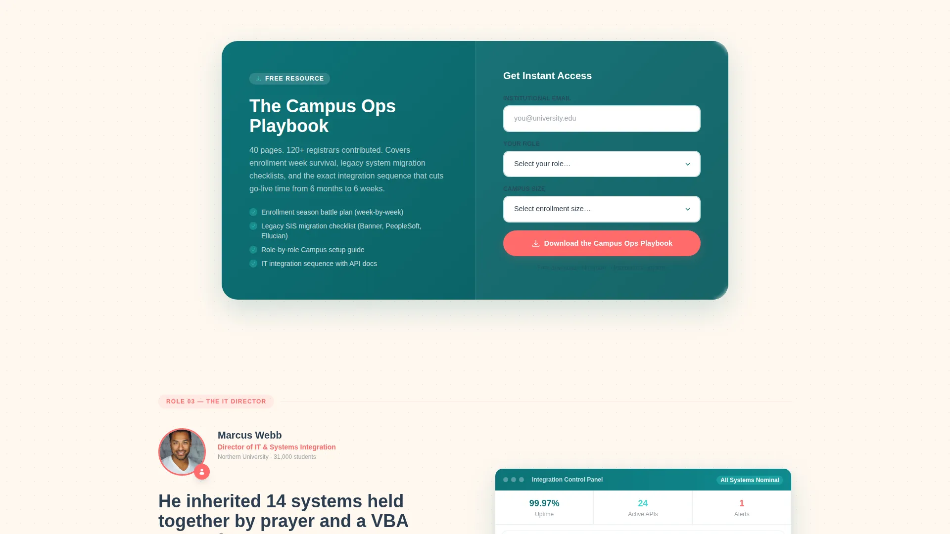 Unified Operations Landing Page Template