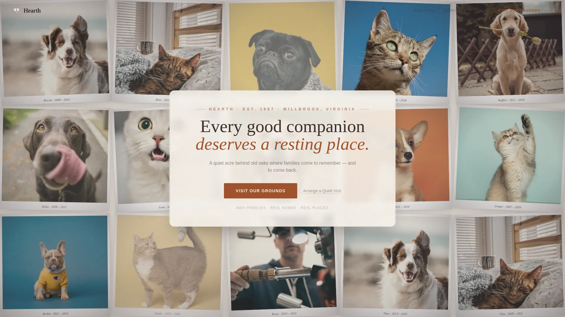 Pet Cemetery Landing Page Template