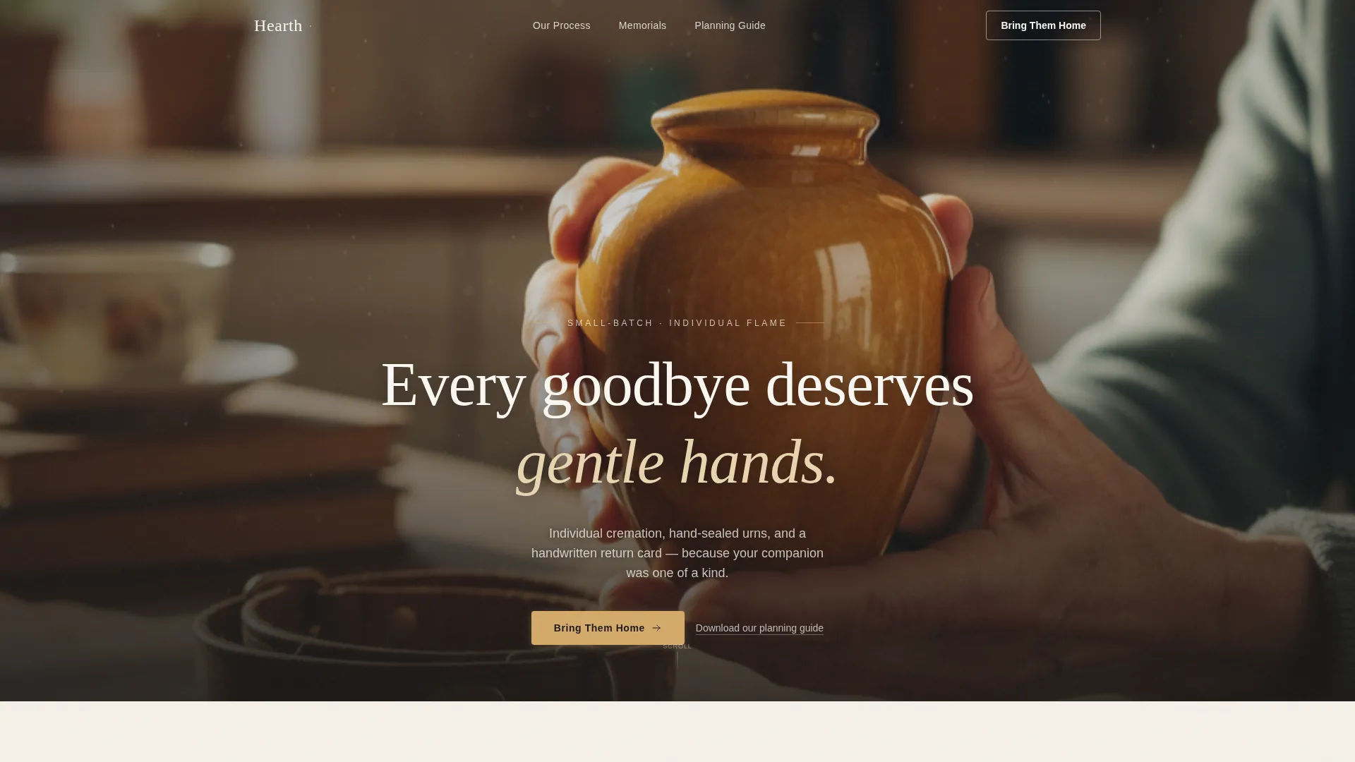 Gentle Pet Cremation Landing Page Template
