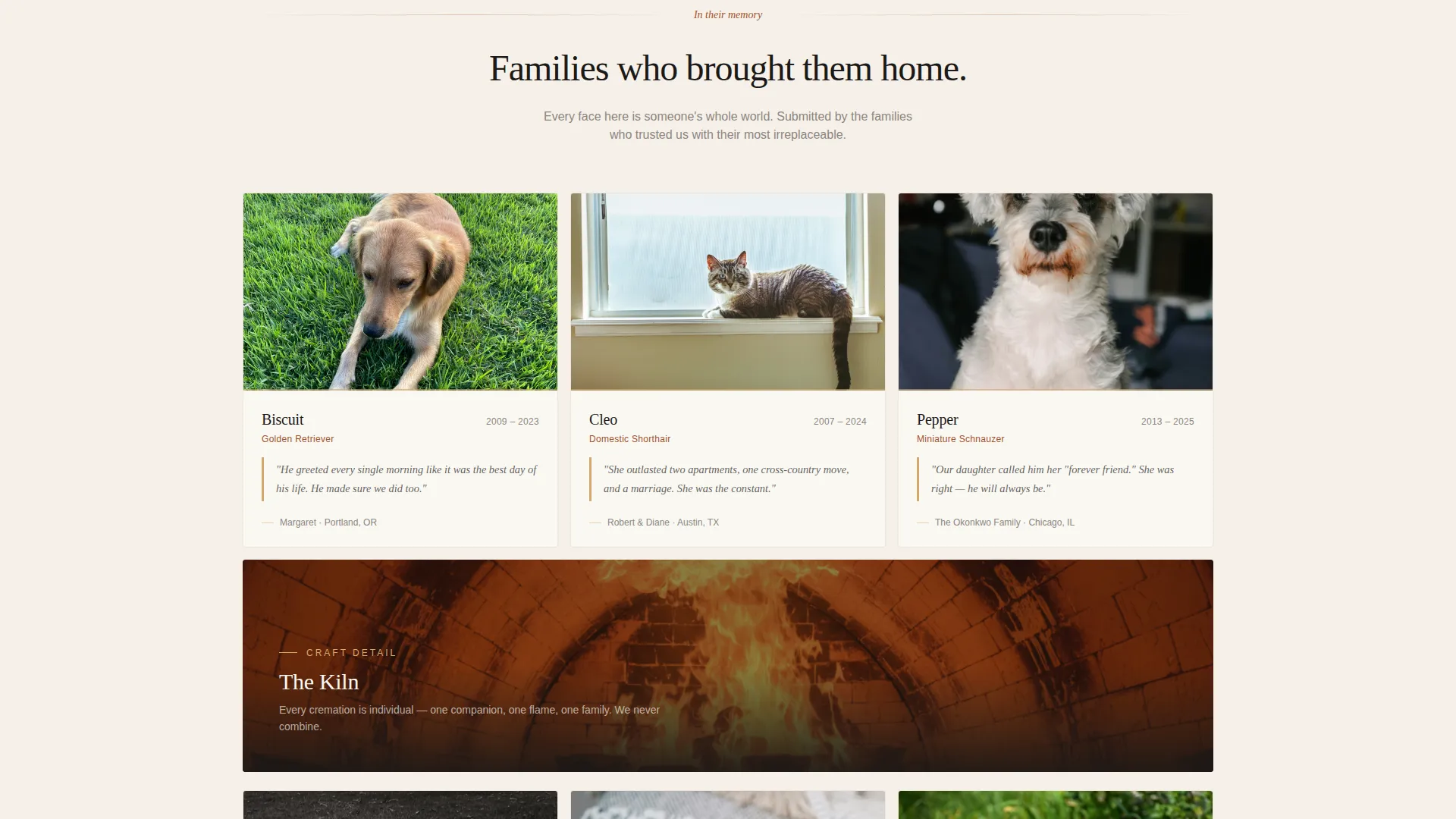 Gentle Pet Cremation Landing Page Template