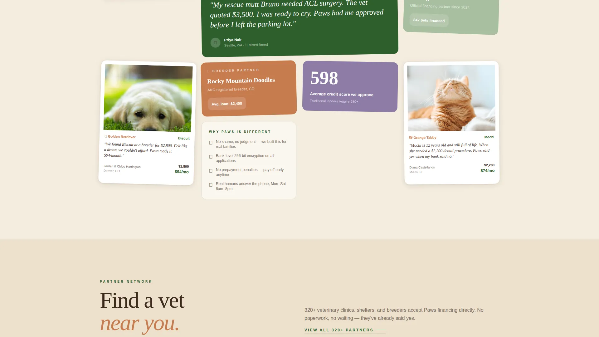 Pet Financing Landing Page Template for Credit Platforms