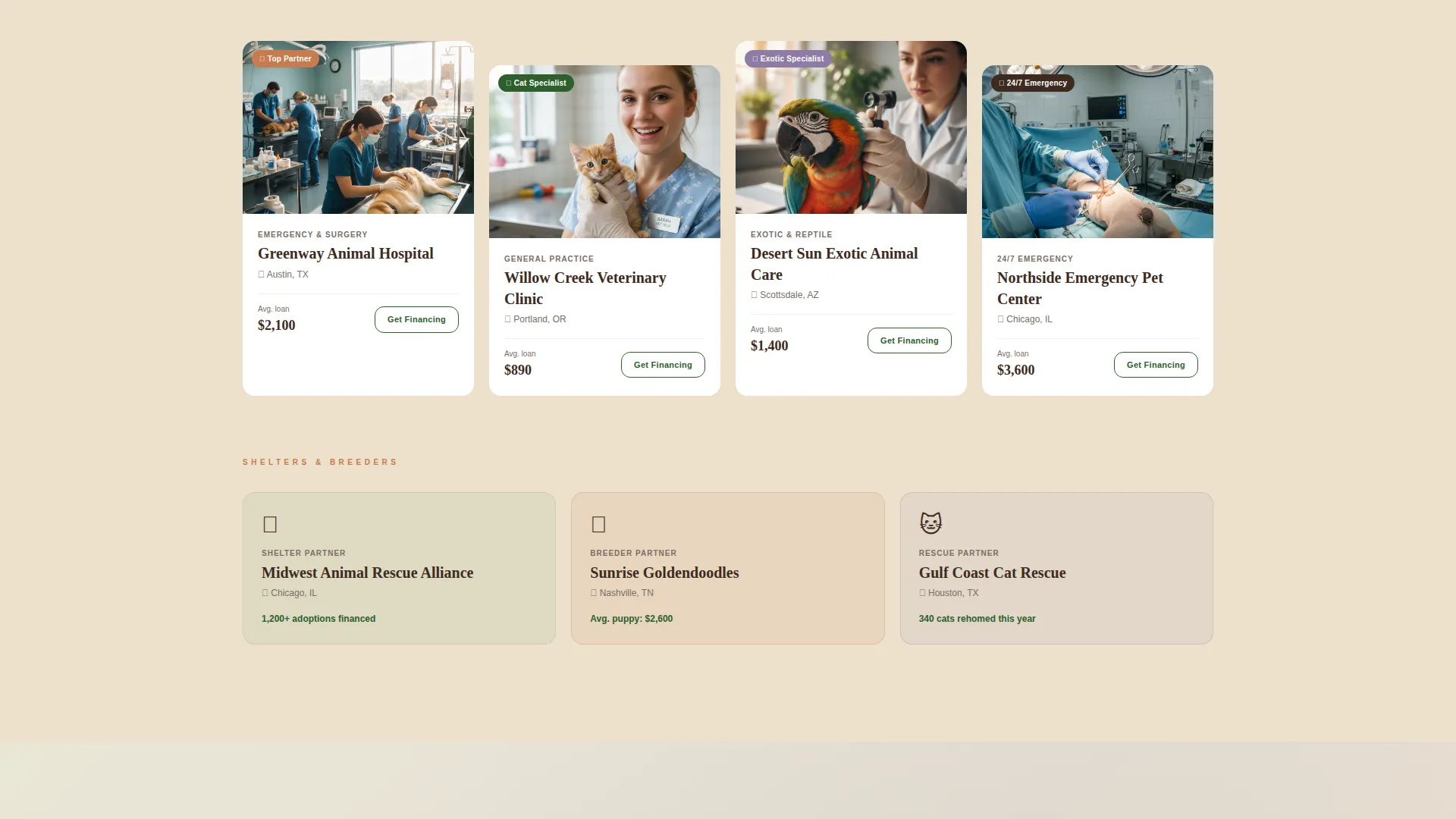 Pet Financing Landing Page Template for Credit Platforms