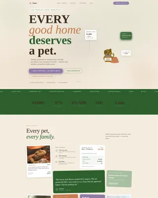 Pet Financing Landing Page Template for Credit Platforms
