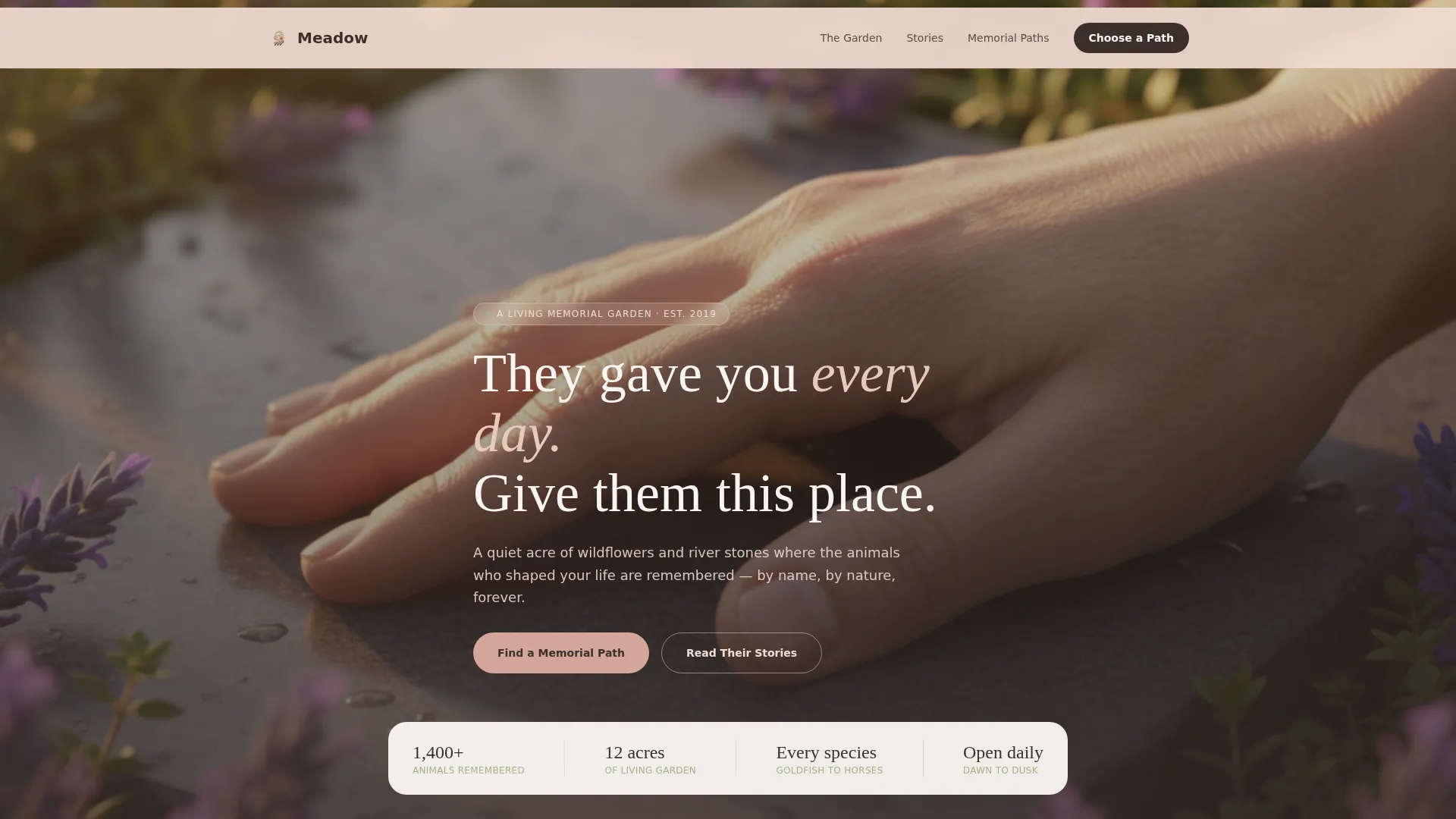 Pet Memorial Garden Landing Page Template