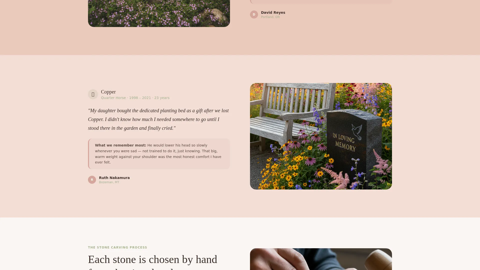 Pet Memorial Garden Landing Page Template