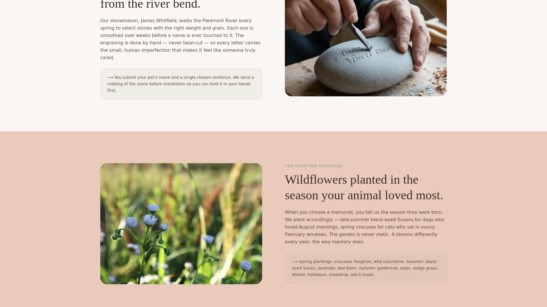 Pet Memorial Garden Landing Page Template