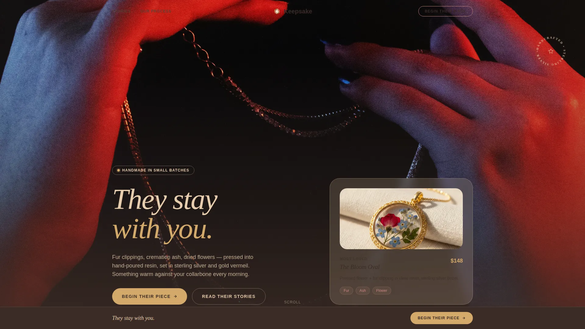 Pet Memorial Jewelry Landing Page Template
