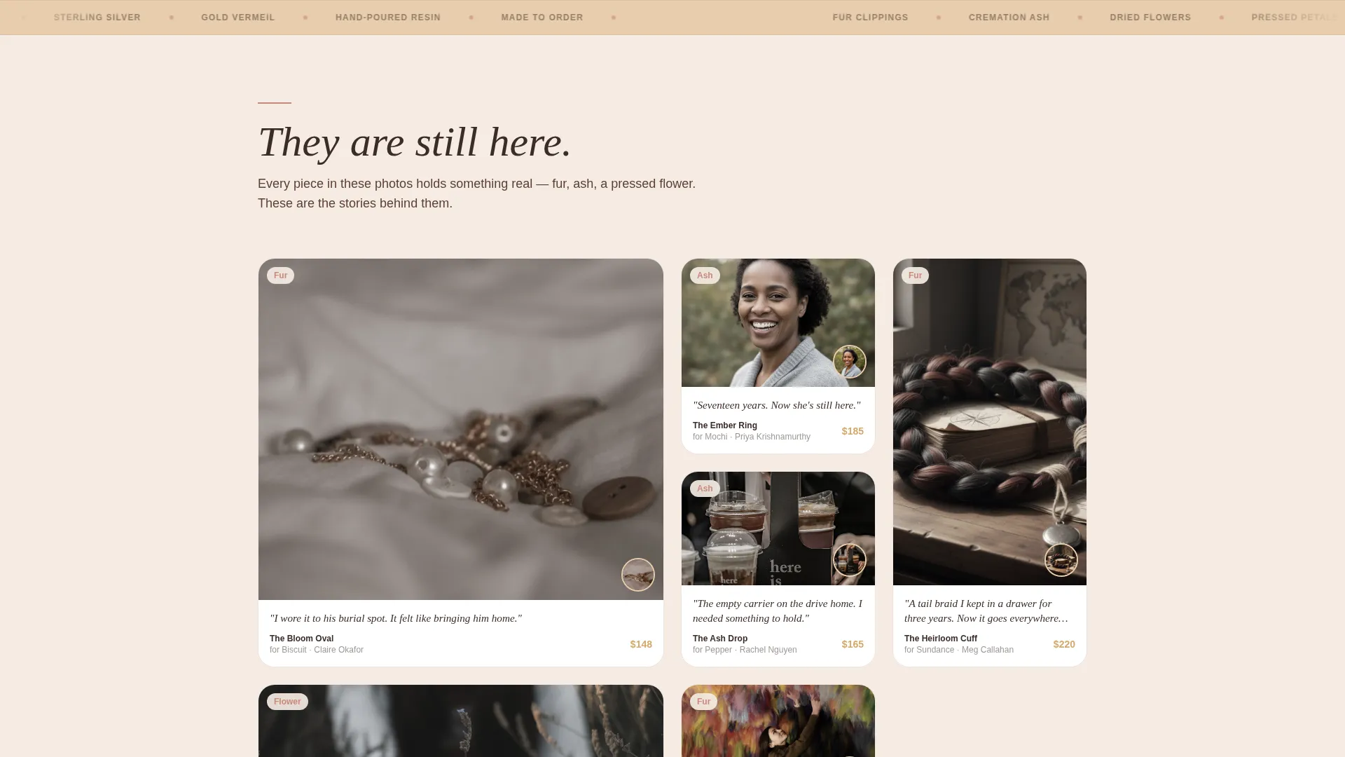 Pet Memorial Jewelry Landing Page Template