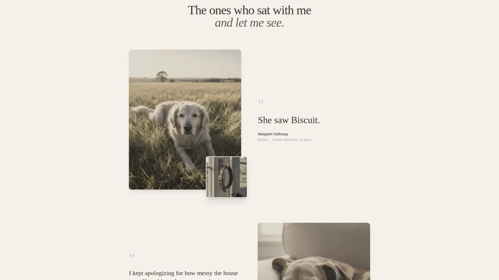 Pet Memorial Photography Booking Landing Page