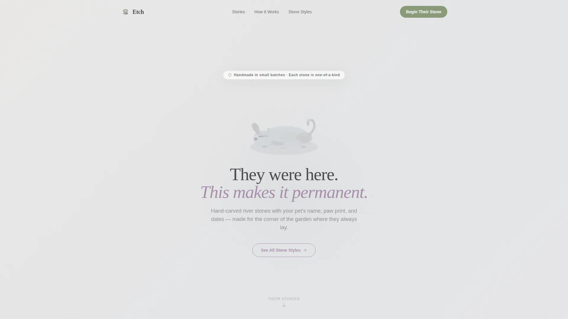 Pet Memorial Stone & Marker Landing Page Template