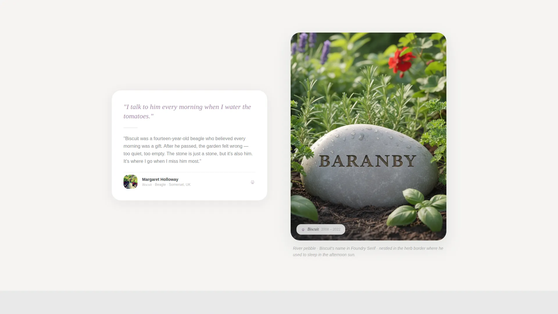 Pet Memorial Stone & Marker Landing Page Template