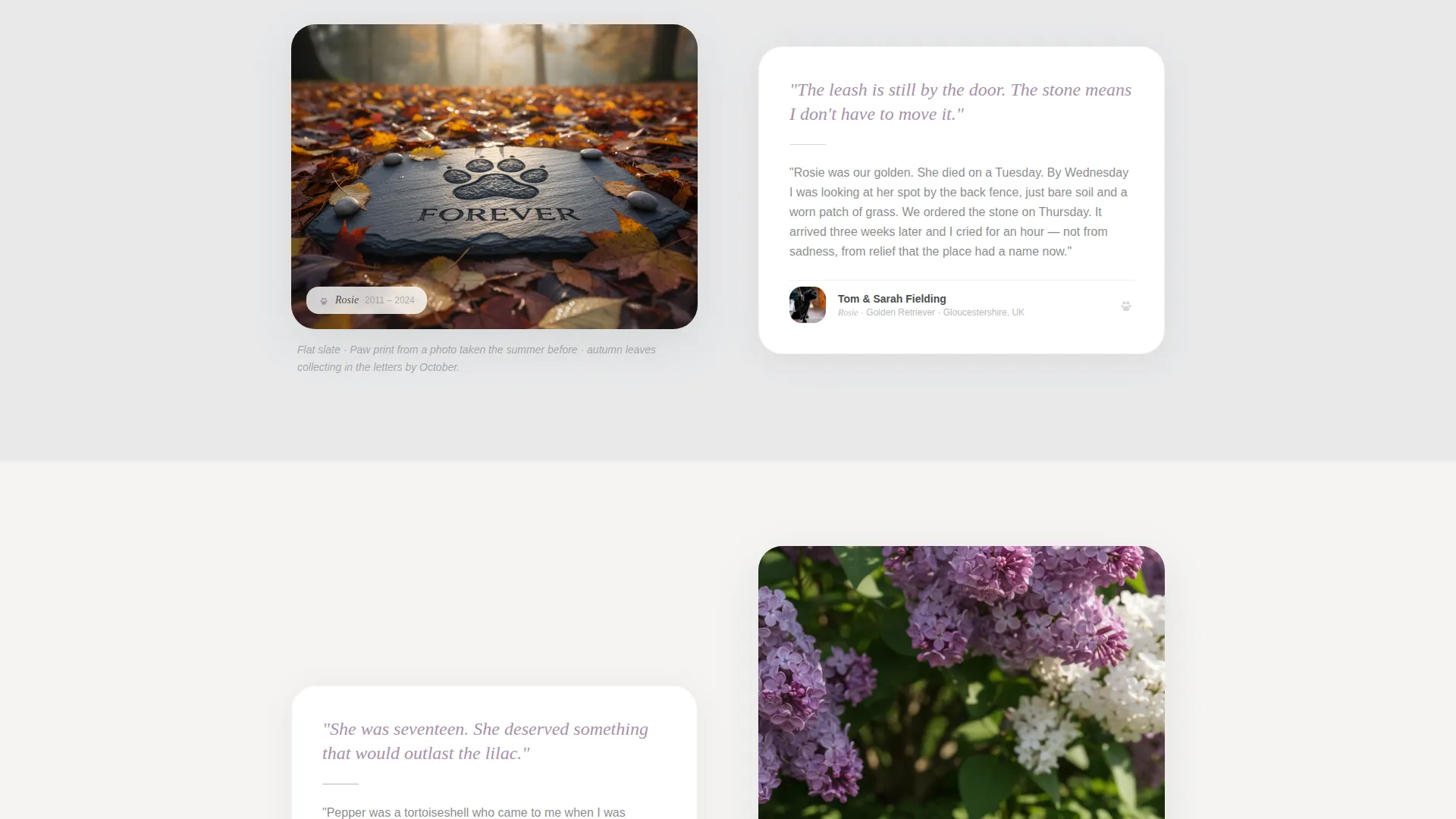 Pet Memorial Stone & Marker Landing Page Template