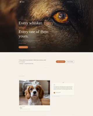 Pet Portrait Photographer Landing Page Template