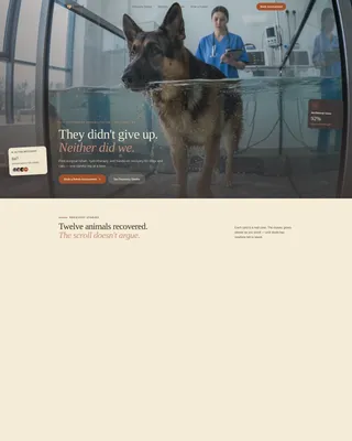 Pet Rehabilitation Center Landing Page Template