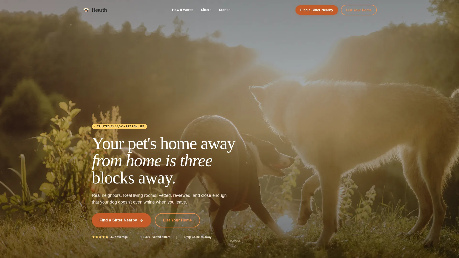 Trusted Pet Sitting Landing Page Template