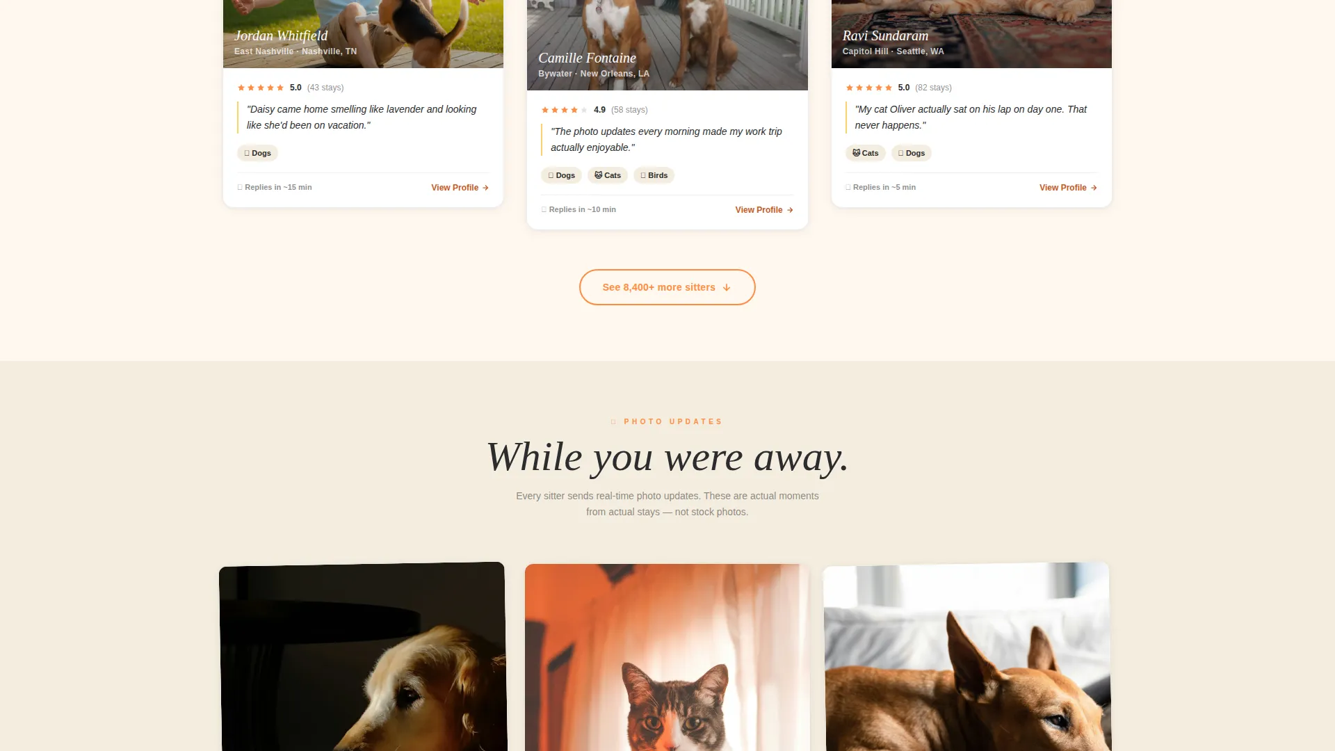 Trusted Pet Sitting Landing Page Template