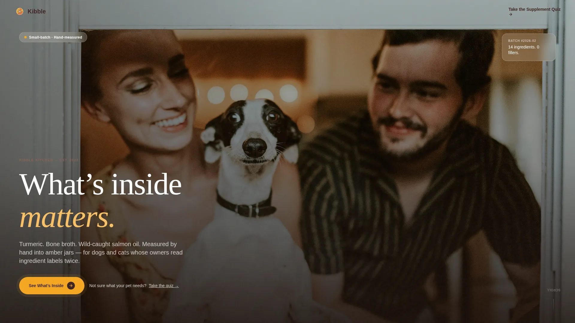 Artisan Pet Supplement Landing Page Template