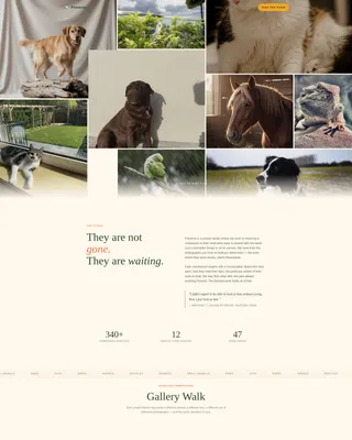 Pet Taxidermy Gallery & Detail Landing Page Template