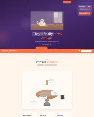 Ceramic Pet Fountain Landing Page Template