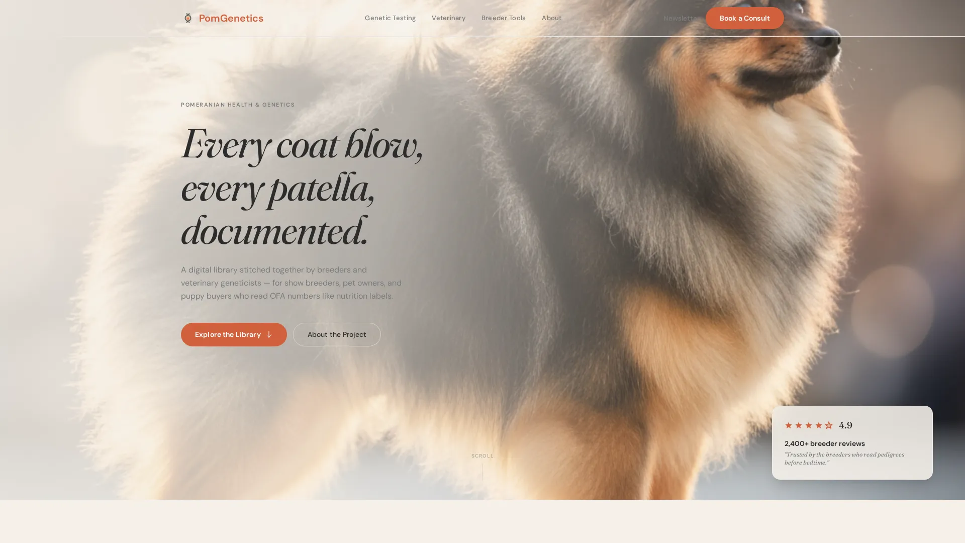 Pomeranian Health & Genetics Blog Landing Page