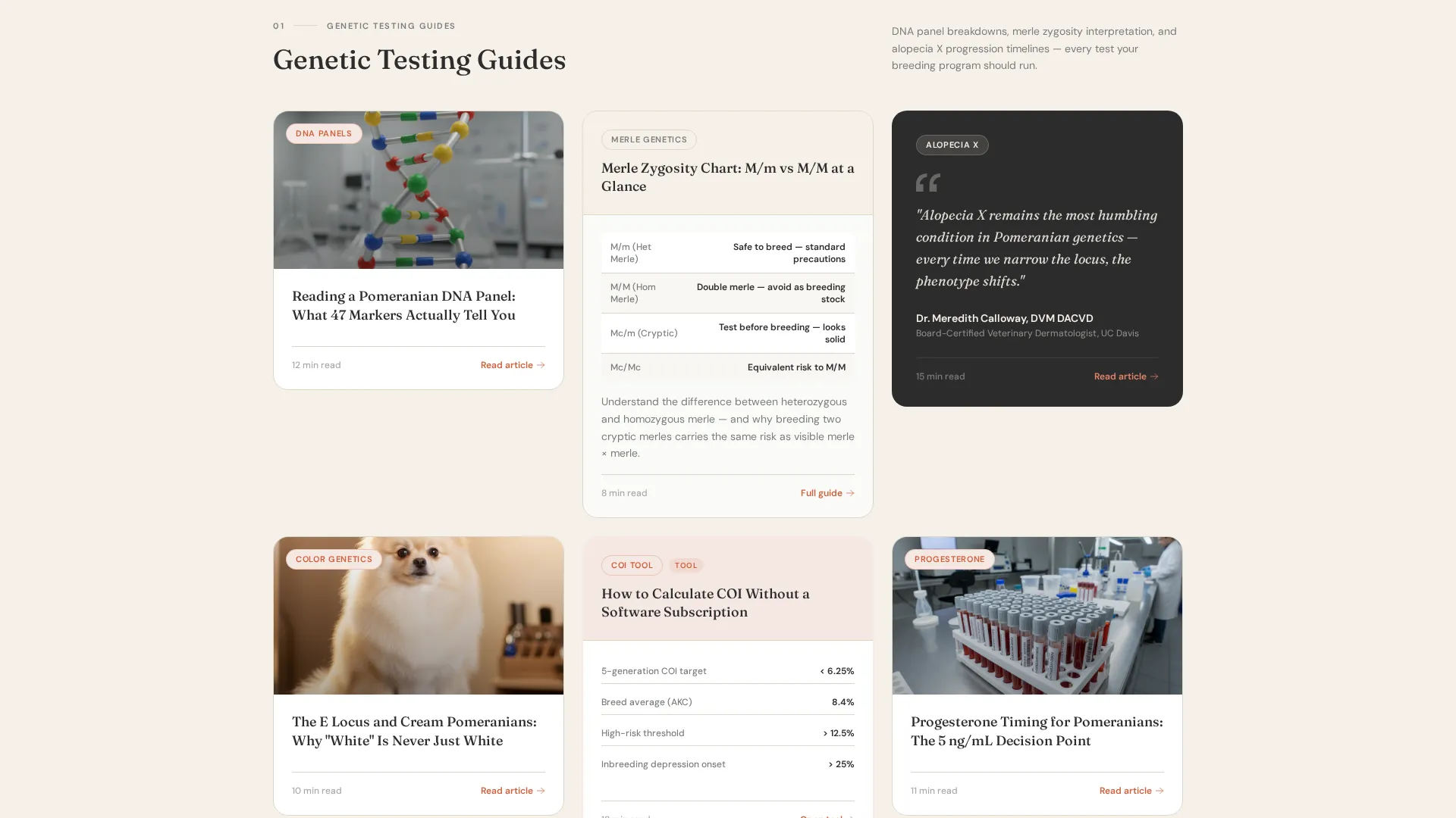 Pomeranian Health & Genetics Blog Landing Page