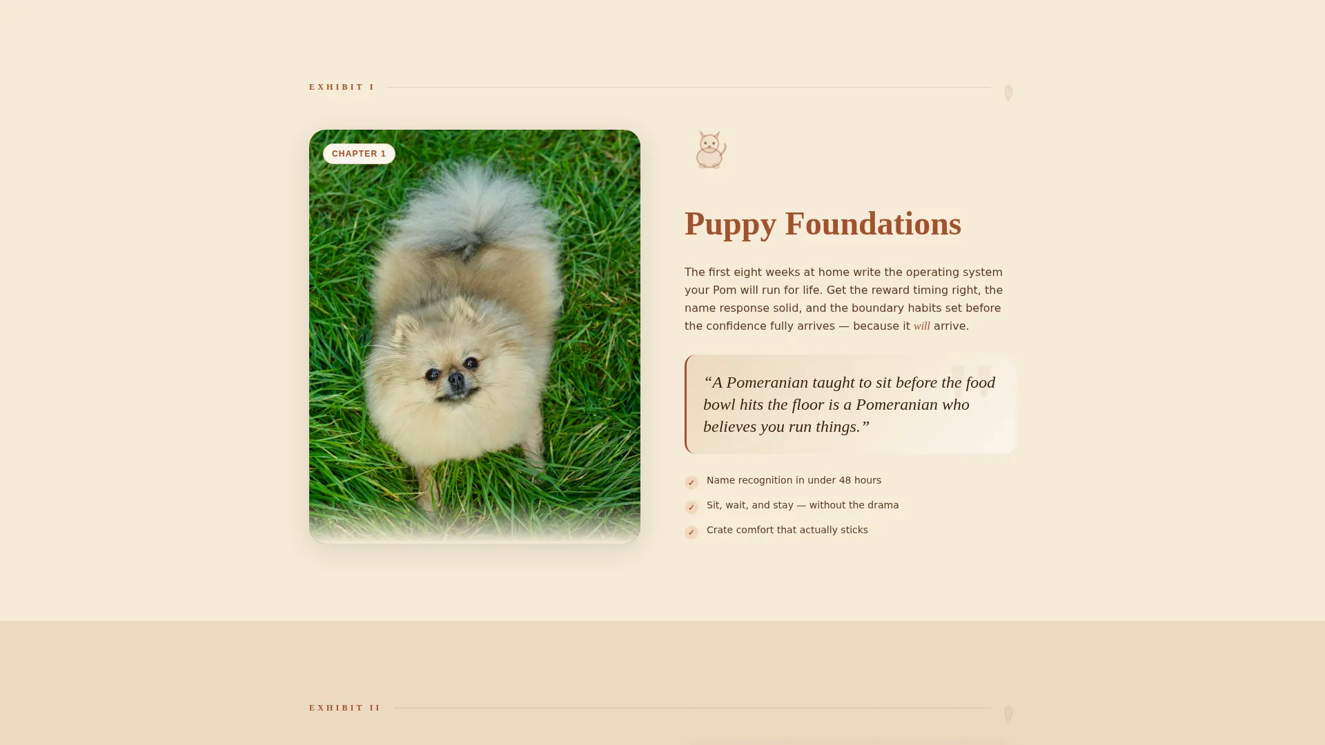 Pomeranian Training Guide Landing Page Template