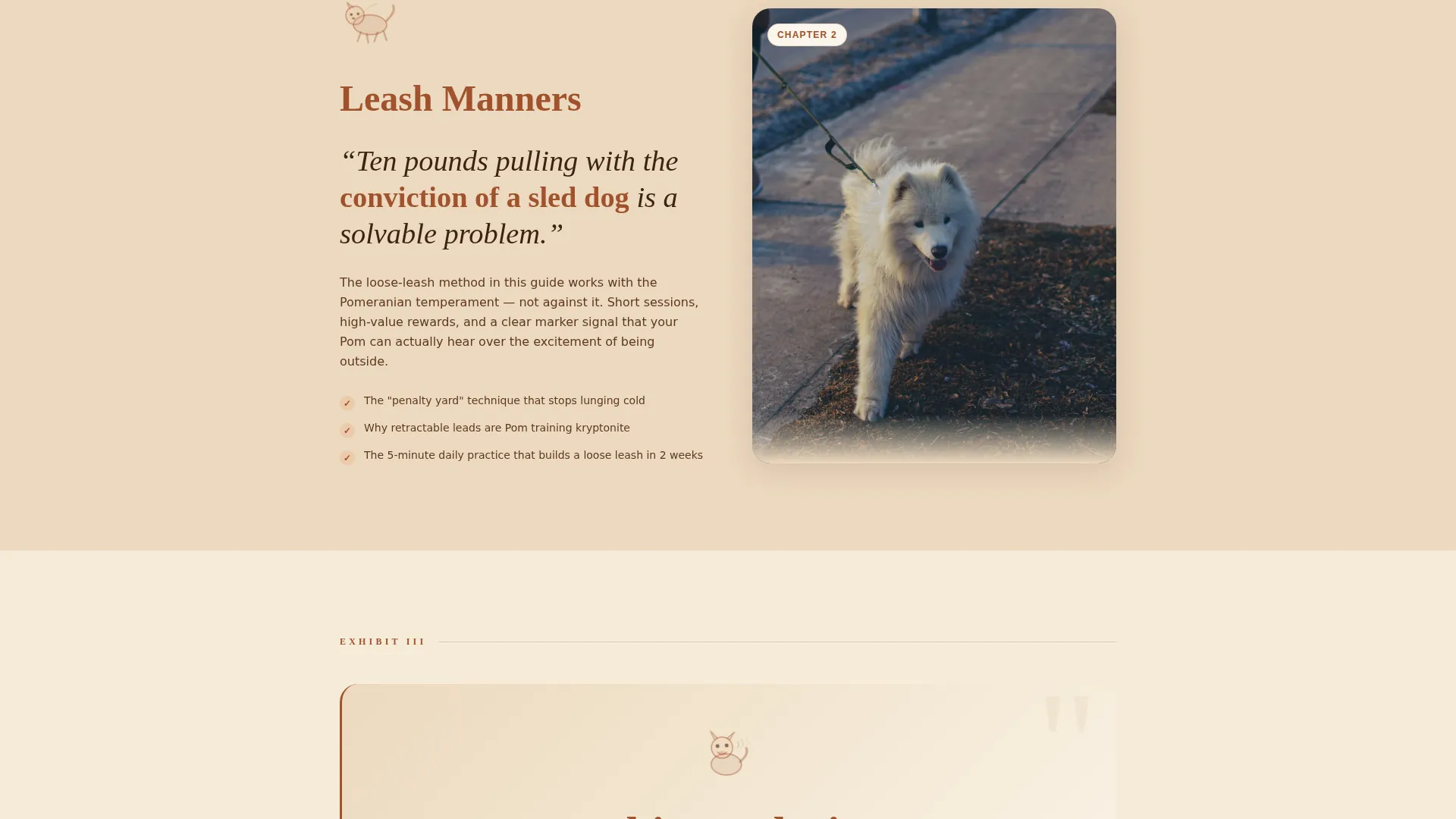 Pomeranian Training Guide Landing Page Template