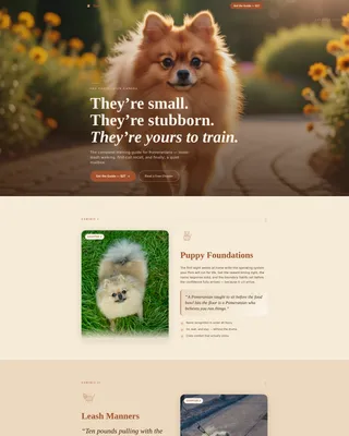 Pomeranian Training Guide Landing Page Template