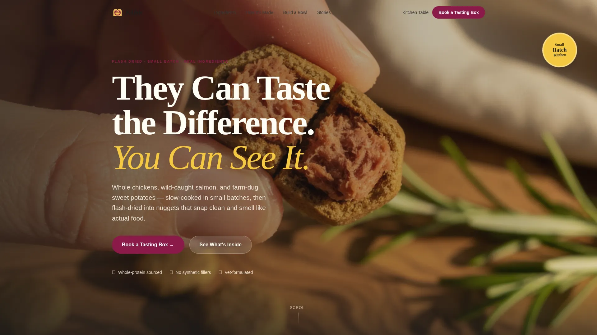 Pet Food & Treat Brand Booking Website Template