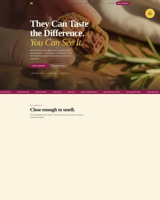 Pet Food & Treat Brand Booking Website Template