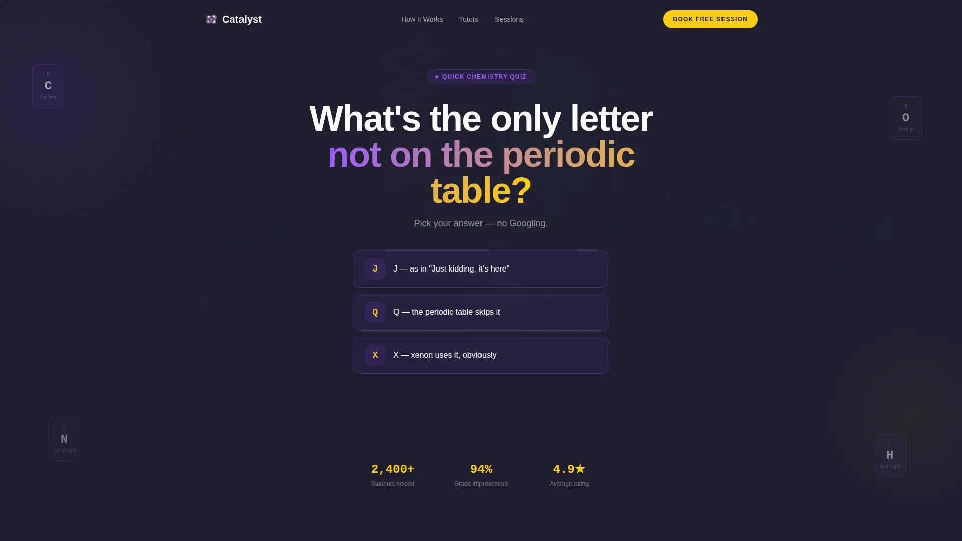 Chemistry Tutoring Landing Page Template