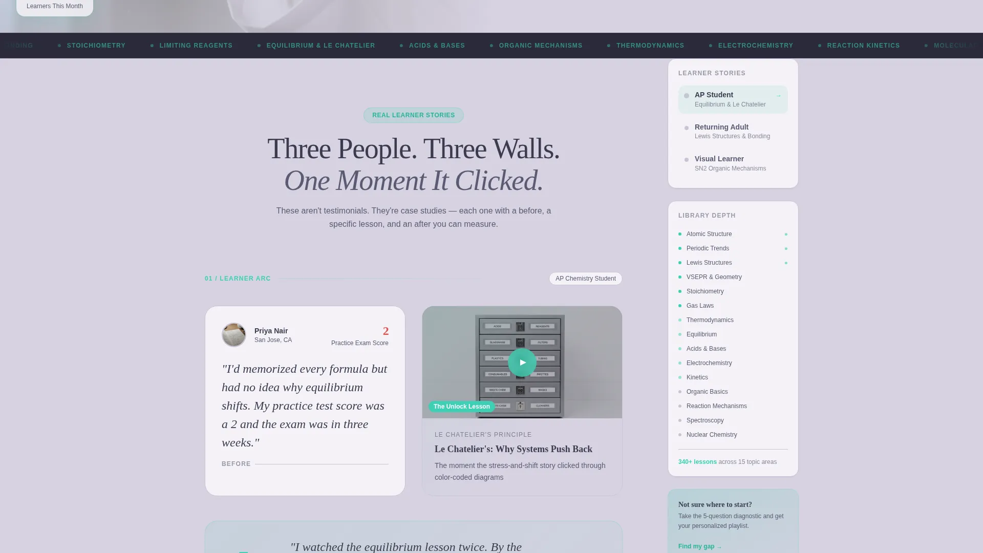 Chemistry Video Lesson Library Landing Page Template