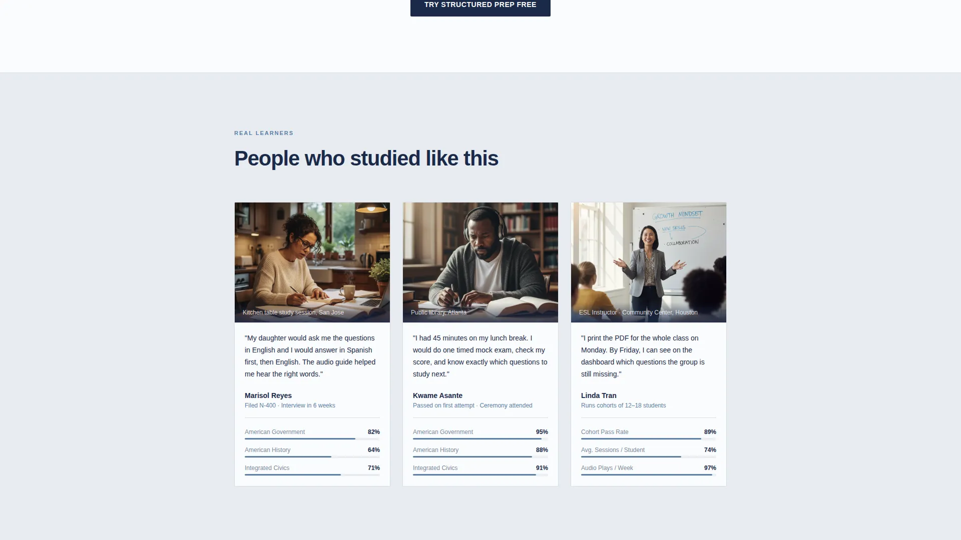 Citizenship Test Prep Landing Page Template