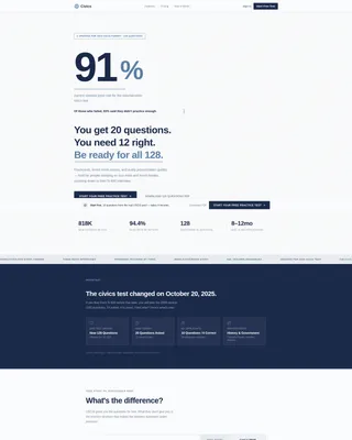 Citizenship Test Prep Landing Page Template